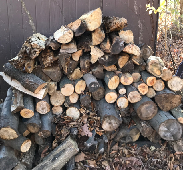 picture of stacked and split firewood