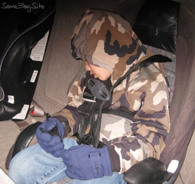 picture of Beta asleep in his car seat