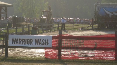 photo of the warrior wash station at Warrior Dash