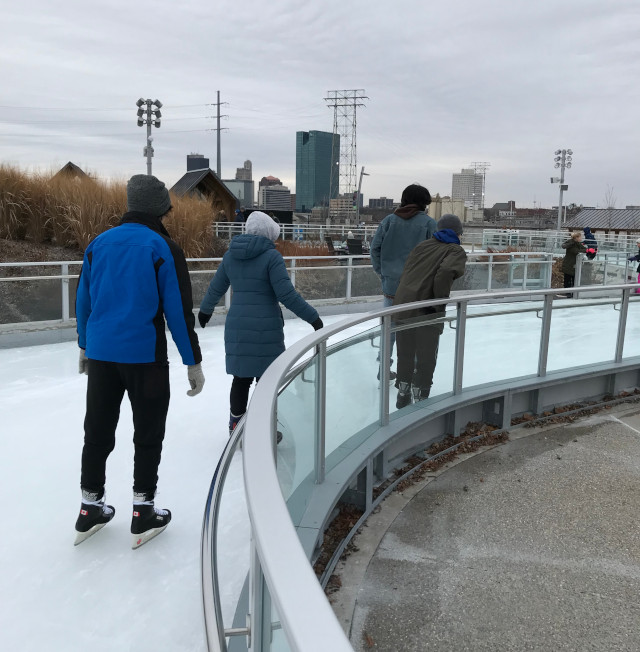 people ice skating at The Ribbon in Toledo