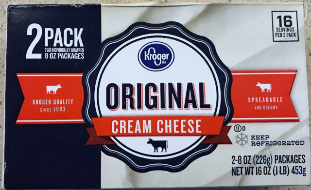 box of a 2-pack of cream cheese