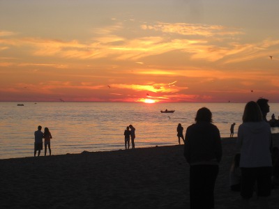 photo of the sunset at Lake Michigan at Maranatha