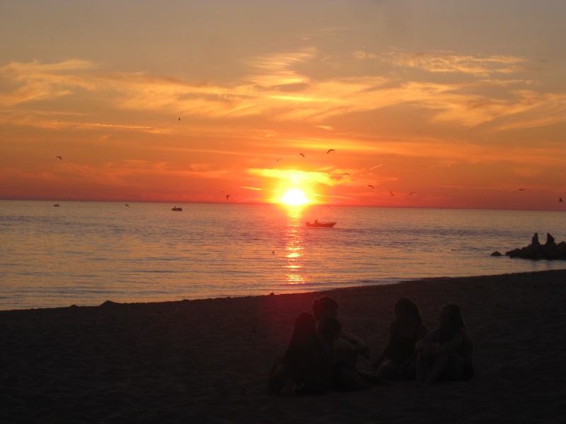 photo of the sunset at Lake Michigan at Maranatha