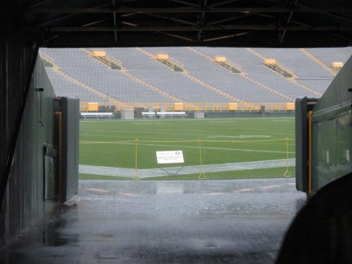 image of the tunnel at Lambeau Field in Green Bay