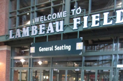 image of the welcome sign at Lambeau Field in Green Bay