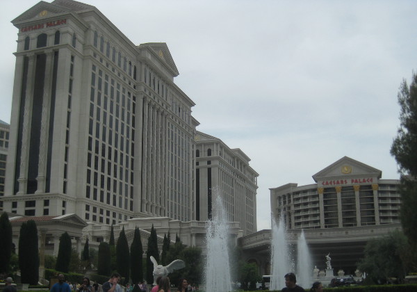 photo of Caesar's Palace as seen from driving along the Vegas Strip